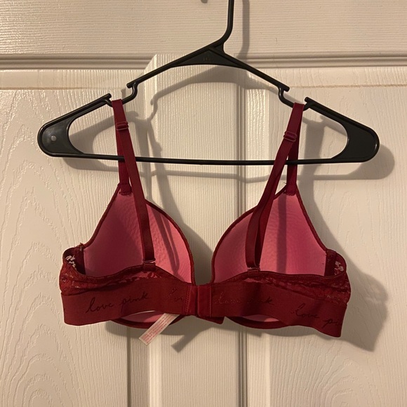 PINK | Victoria’s Secret Wear Everywhere T-Shirt Lightly Lined Red Bra | 36C - Picture 2 of 12
